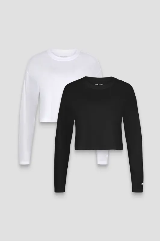 100% Cotton Boxy L/S Tee + 100% Cotton Boxy L/S Tee 2-Piece Bundle made by Fabletics