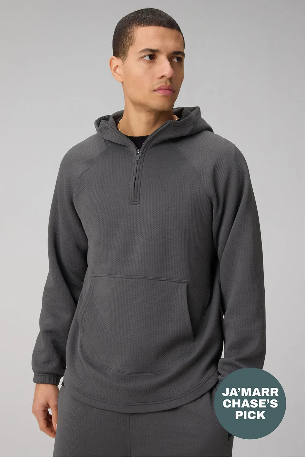 The GridTech Quarter Zip Hoodie sold by Fabletics