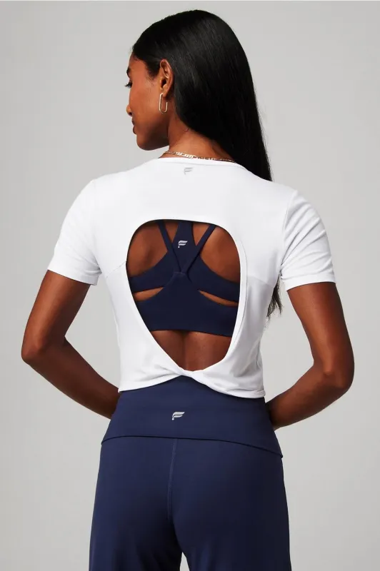 Dry-Flex Open Back Twist Short-Sleeve Tee sold by Fabletics