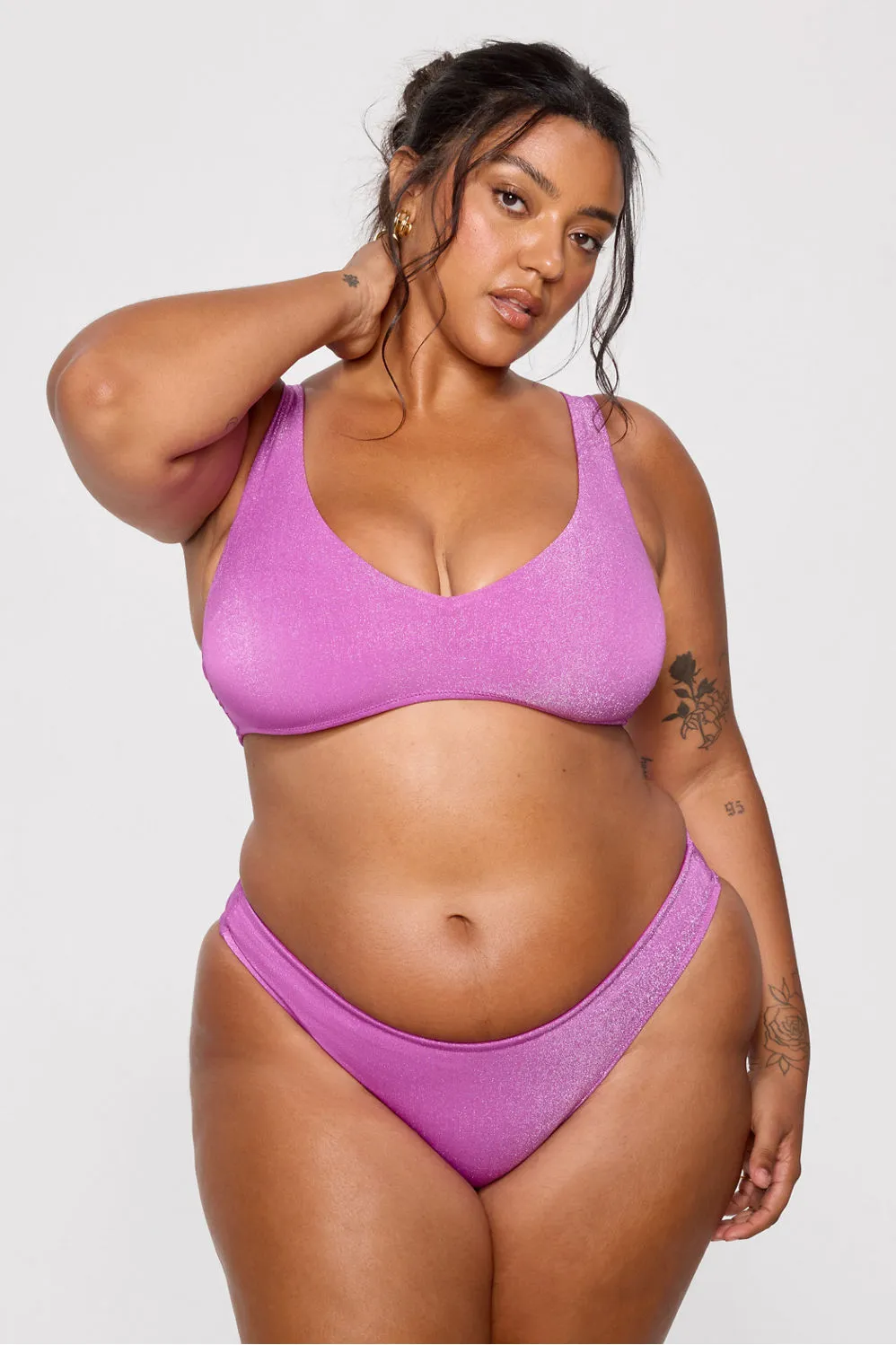 Shaping Swim Luxe Plunge Bikini Top sold by Fabletics
