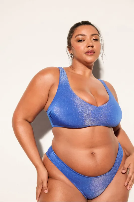 Shaping Swim Luxe Plunge Bikini Top sold by Fabletics