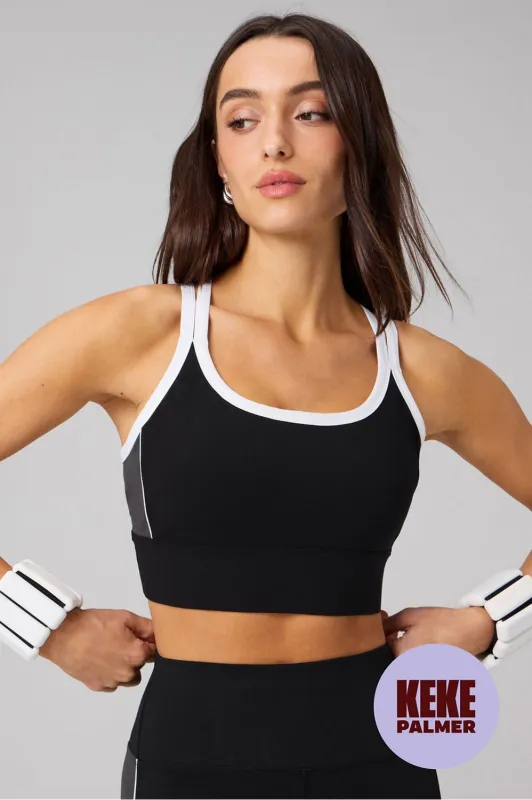 Principal Color Block Longline Medium Impact Bra sold by Fabletics