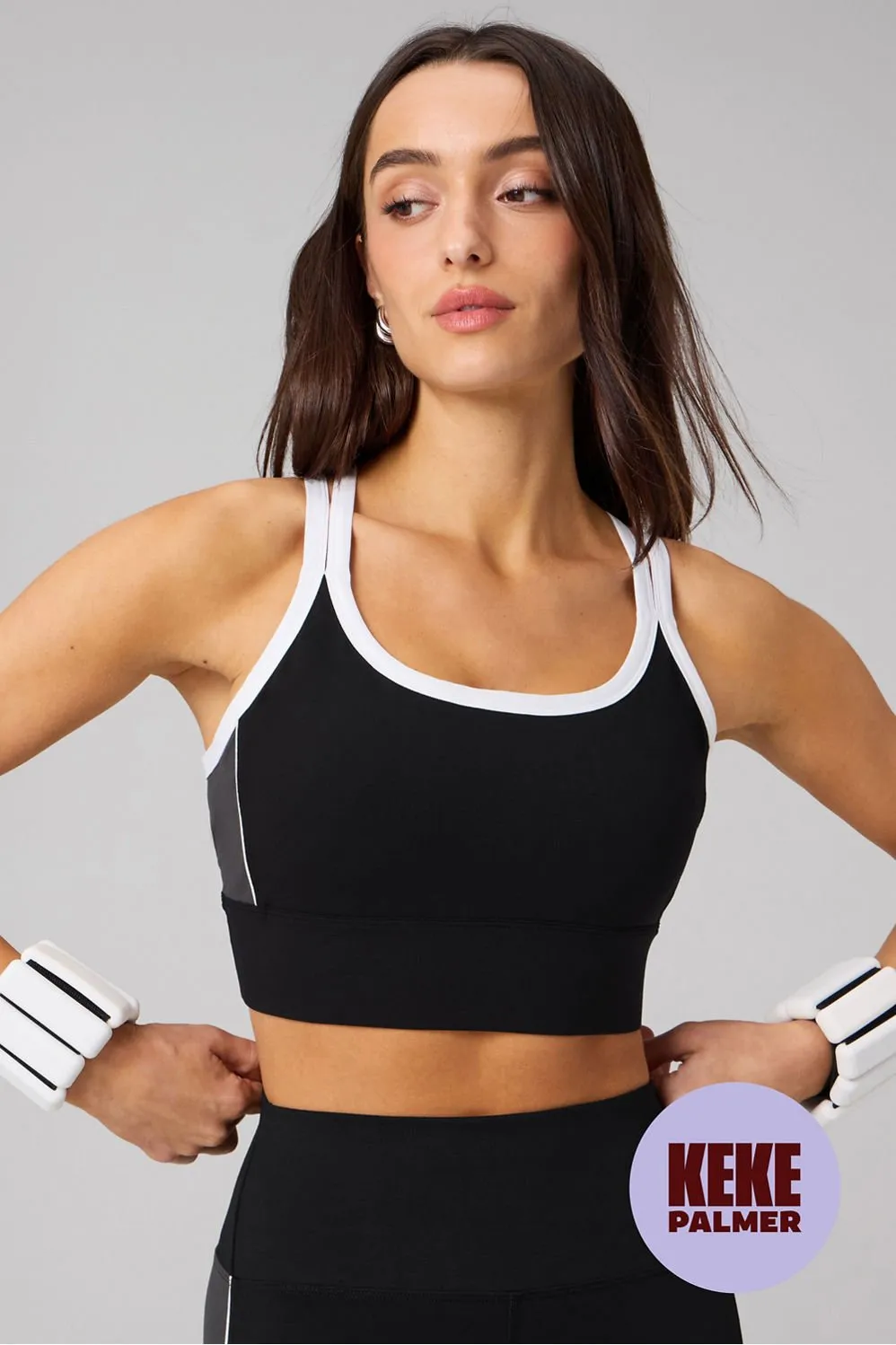 Principal Color Block Longline Medium Impact Bra sold by Fabletics