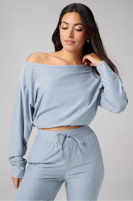 Cloud Jersey Off-Shoulder Sweatshirt made by Fabletics