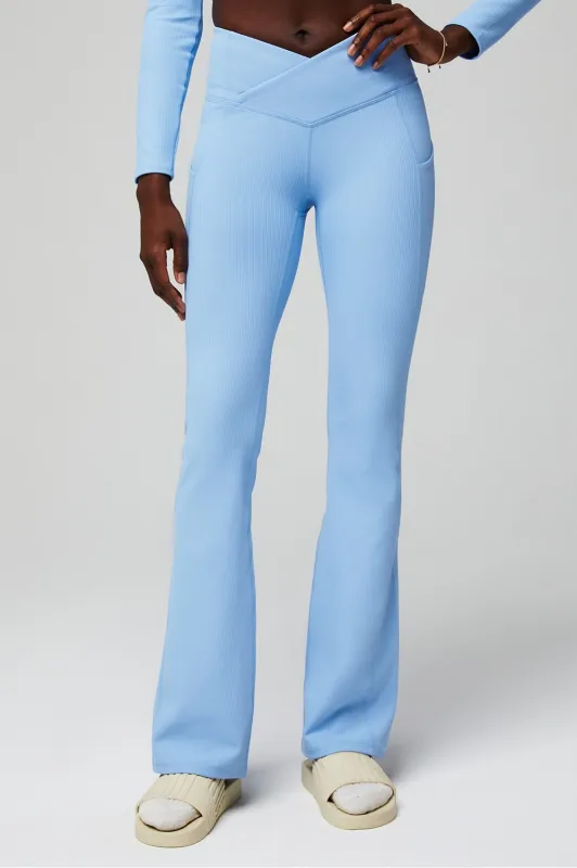 Oasis Rib HW Crossover Kick Flare made by Fabletics