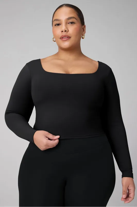 PureLuxe Long-Sleeve Built-In Bra Top made by Fabletics