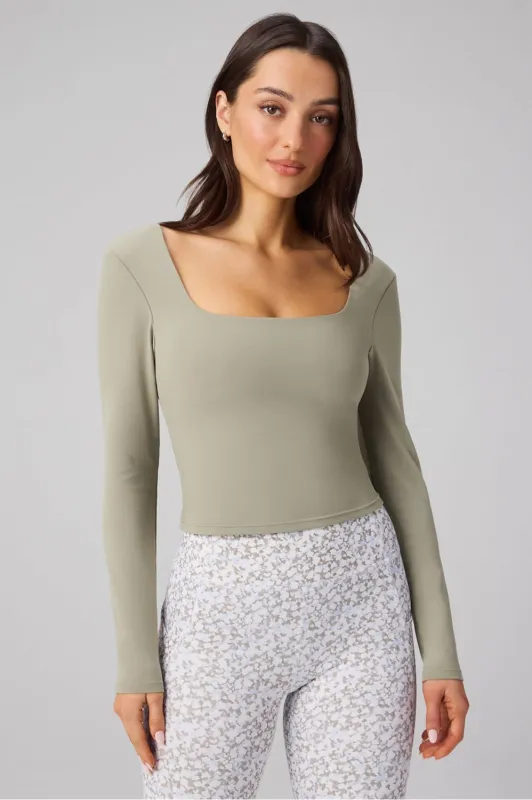 PureLuxe Long-Sleeve Built-In Bra Top made by Fabletics