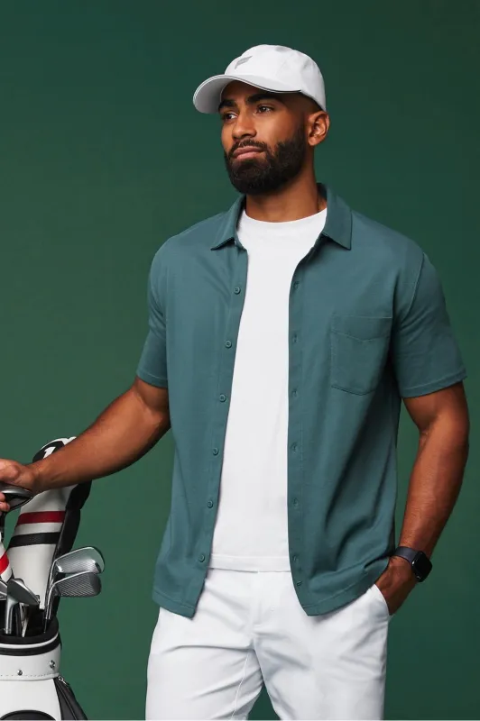 The Dash Short Sleeve Button Up sold by Fabletics