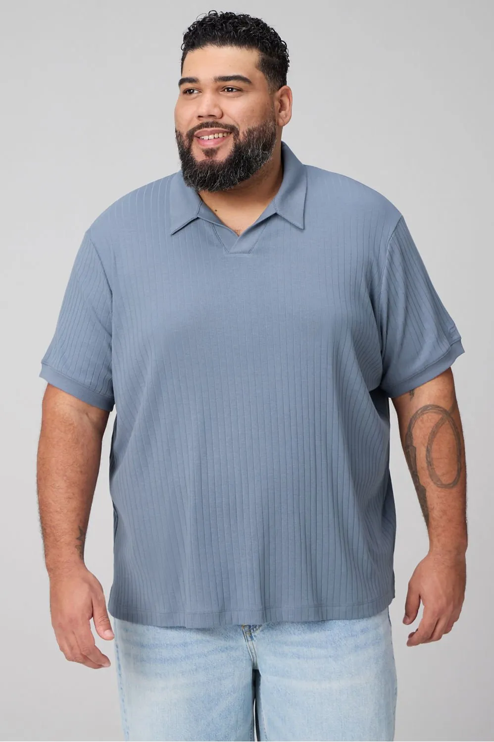 The 24-7 Ribbed Johnny Collar Polo sold by Fabletics