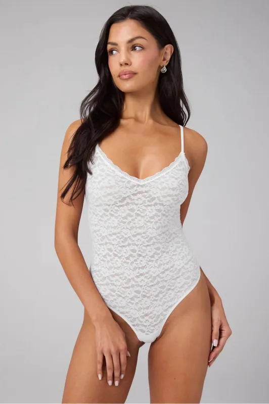 Lush Lace Strappy Bodysuit made by Fabletics