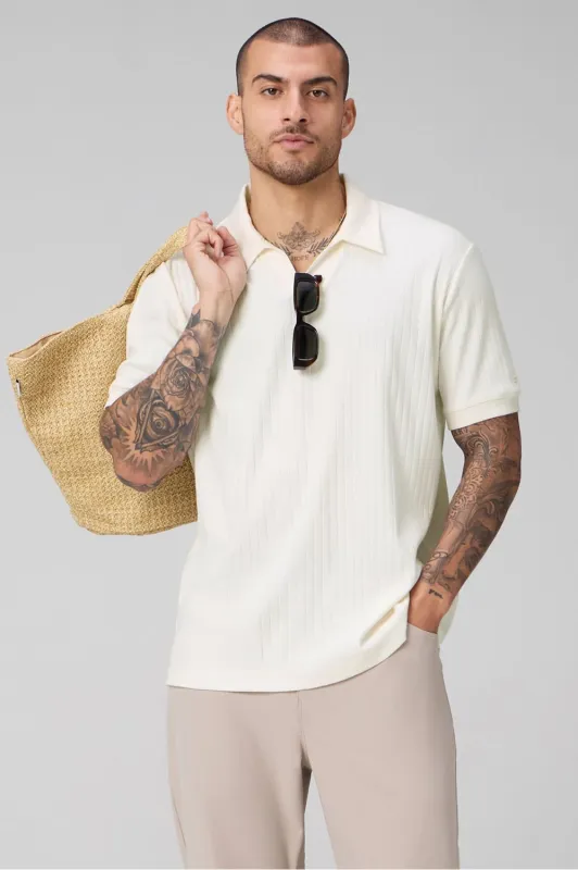 The 24-7 Ribbed Johnny Collar Polo made by Fabletics