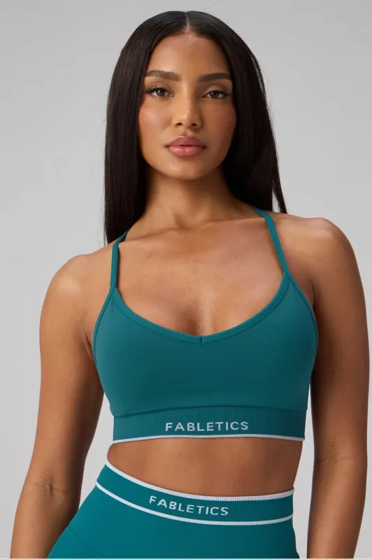 Seamless V-Neck Low Impact Bra made by Fabletics