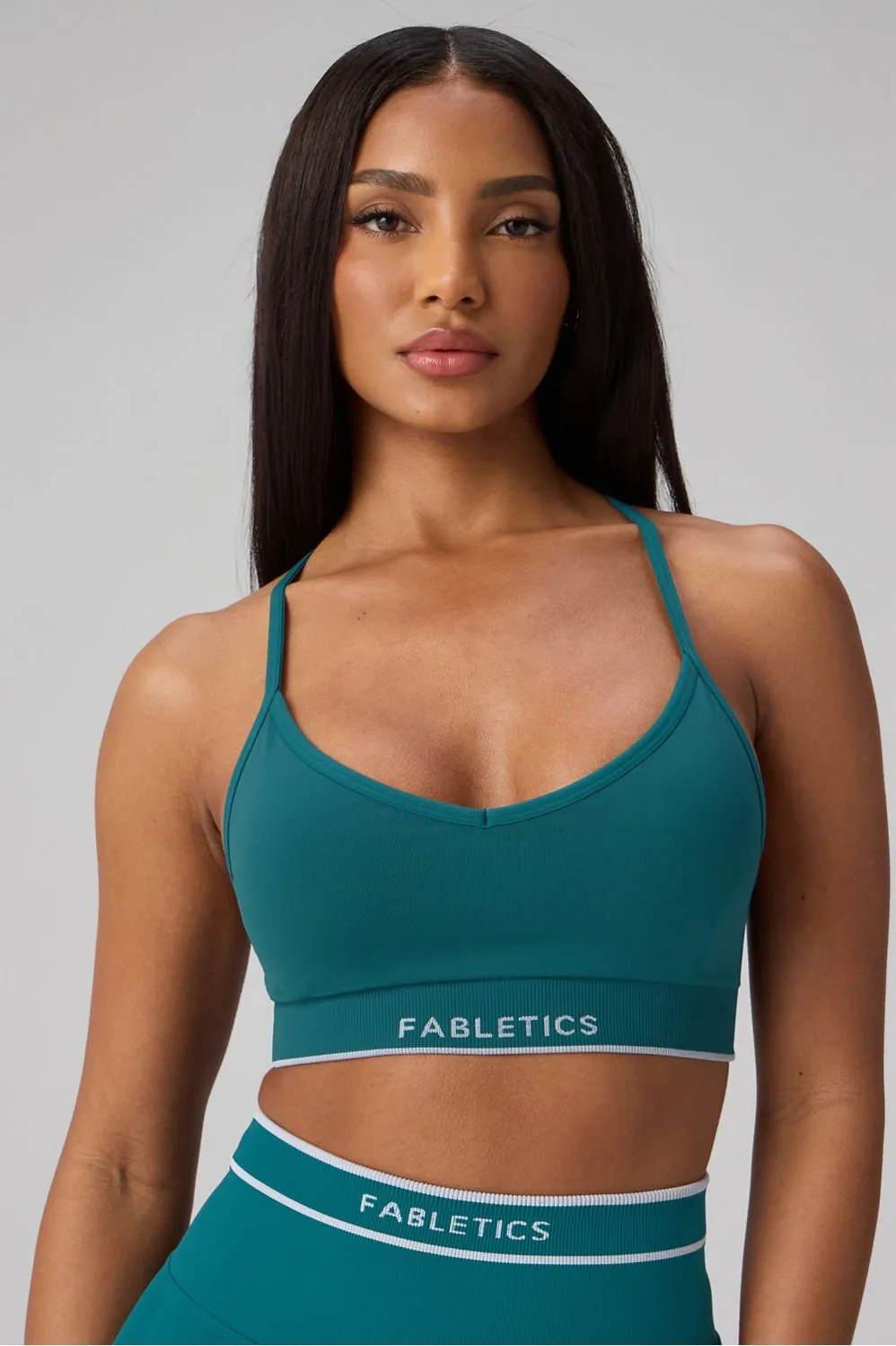 Seamless V-Neck Low Impact Bra sold by Fabletics