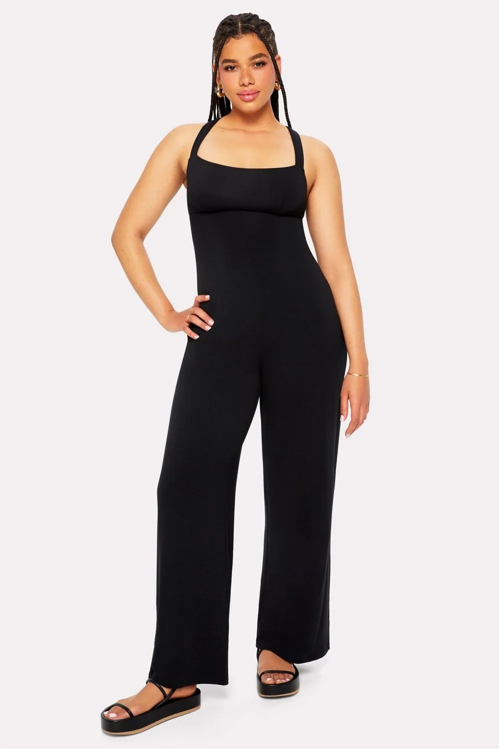 Smooth As Hell Criss Cross Back Jumpsuit sold by Fabletics