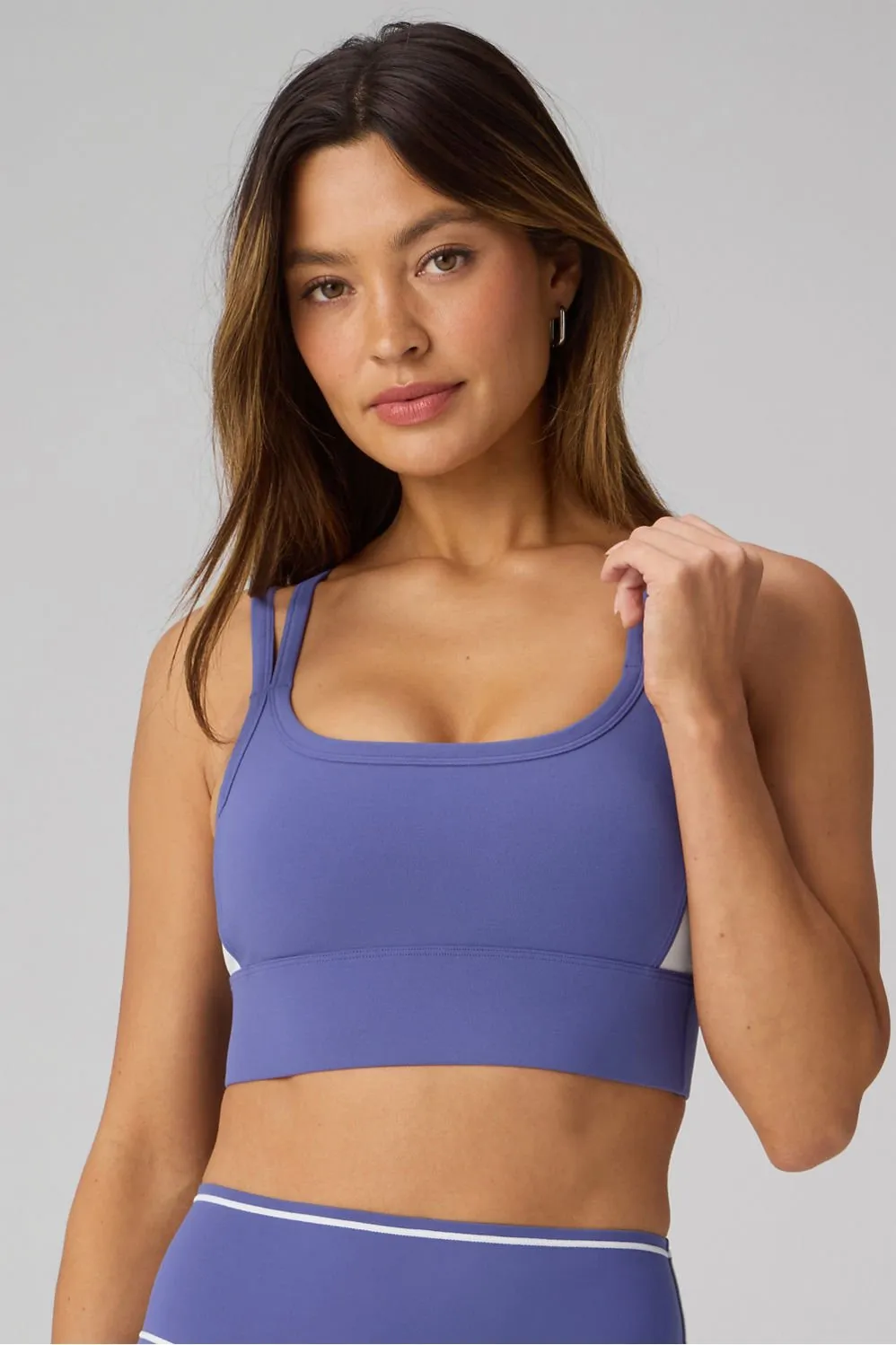 Principal Color Block Longline Medium Impact Bra sold by Fabletics