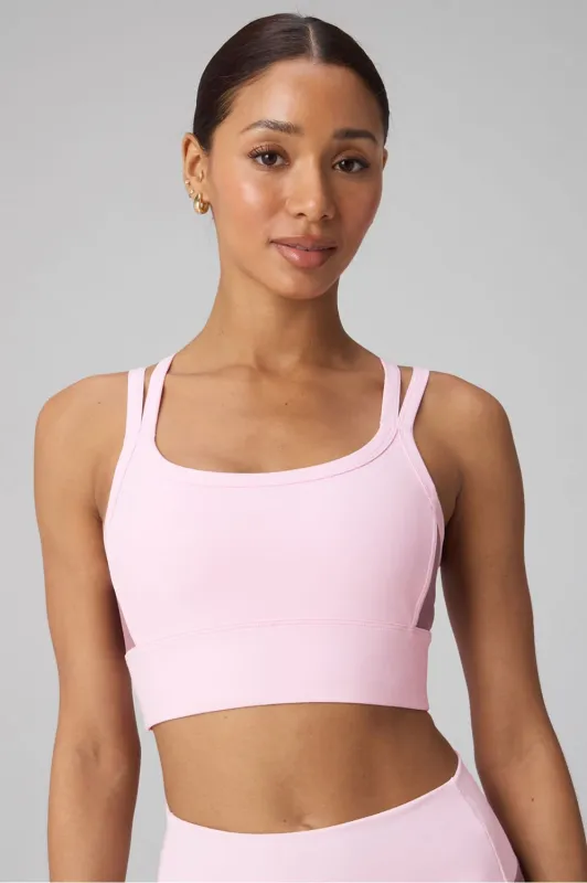 Principal Color Block Longline Medium Impact Bra made by Fabletics