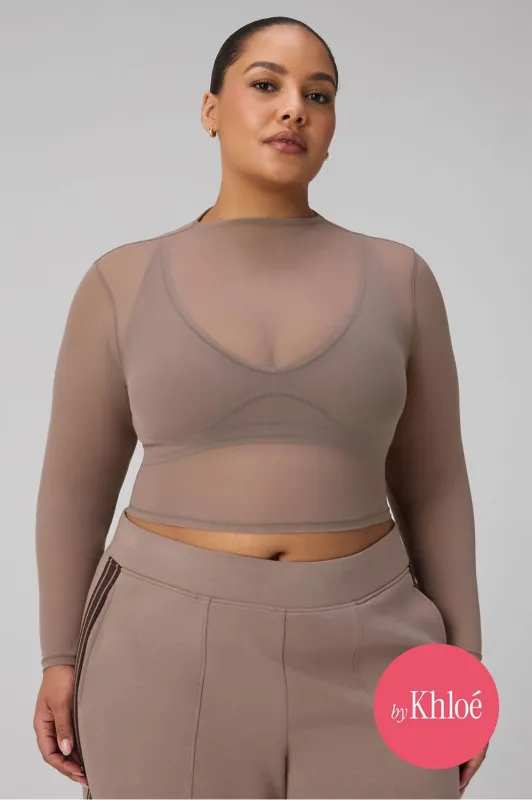 Mesh Long-Sleeve Crop Top made by Fabletics