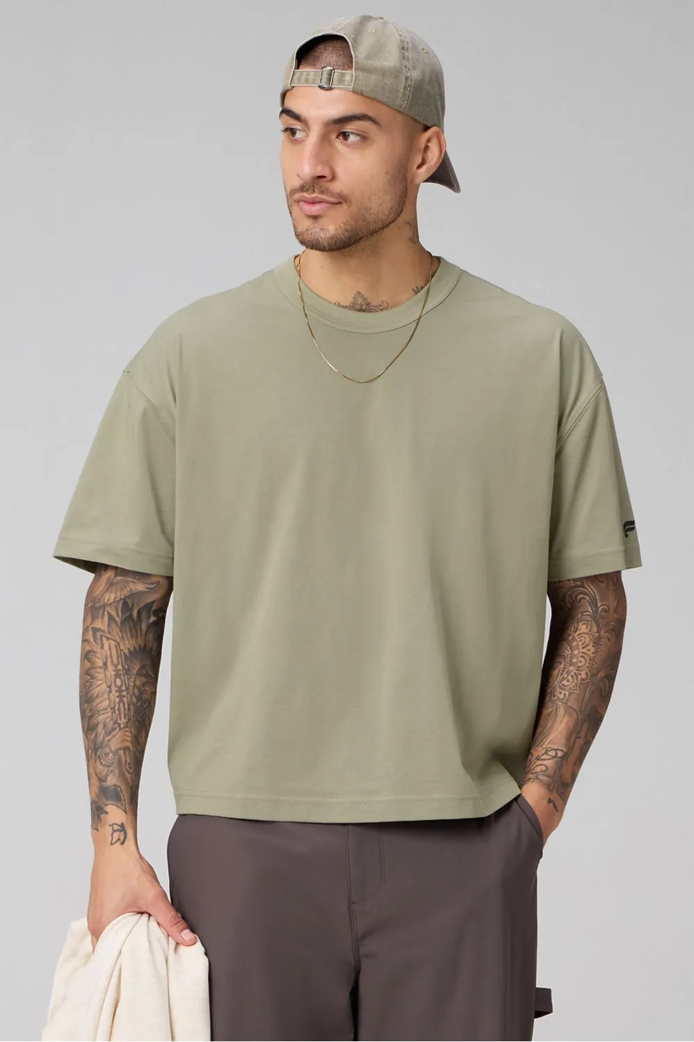 The Effortless Oversized Tee (Cropped) sold by Fabletics