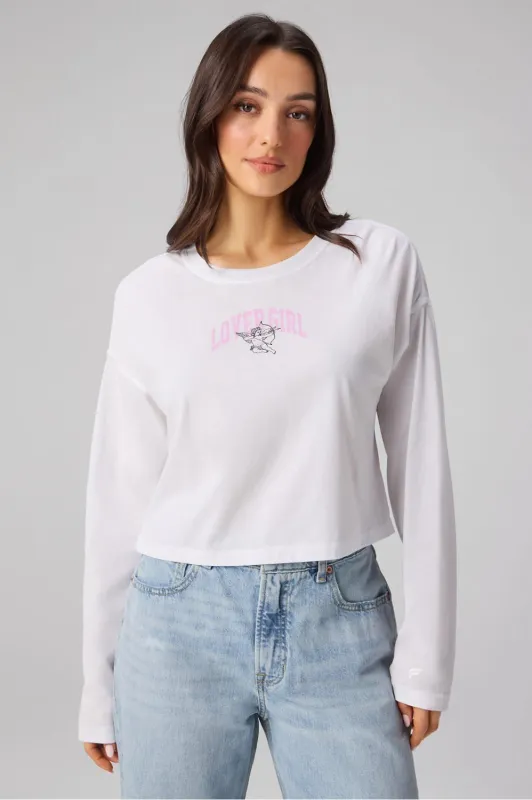 100% Cotton Boxy Long-Sleeve Tee made by Fabletics