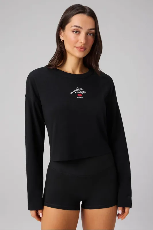 100% Cotton Boxy Long-Sleeve Tee made by Fabletics