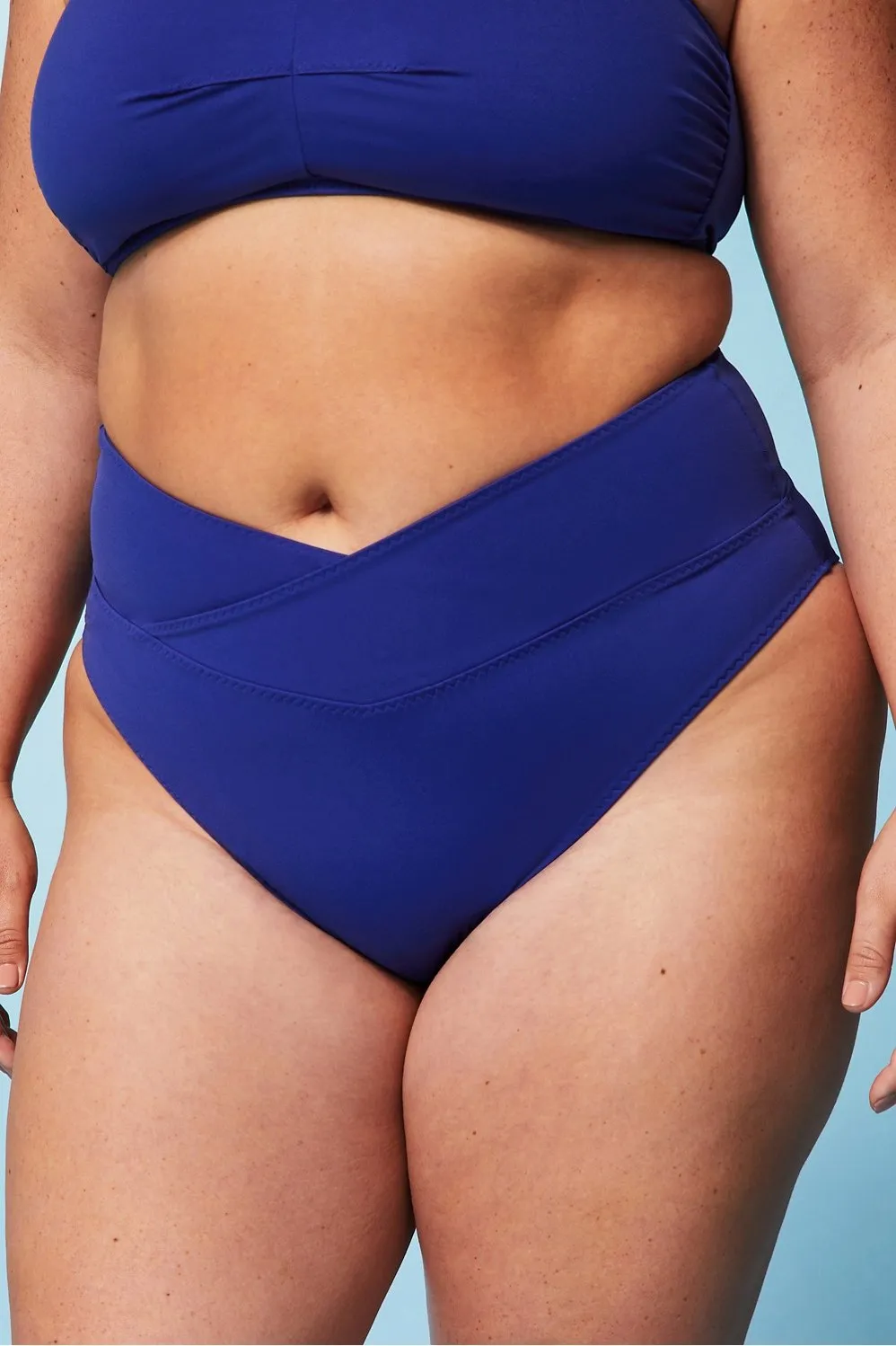 High-Waisted Cross Over Swim Bottom sold by Fabletics