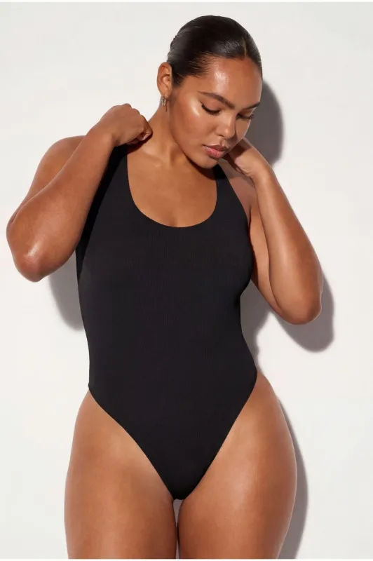 Textured Scoop One-Piece Swimsuit made by Fabletics
