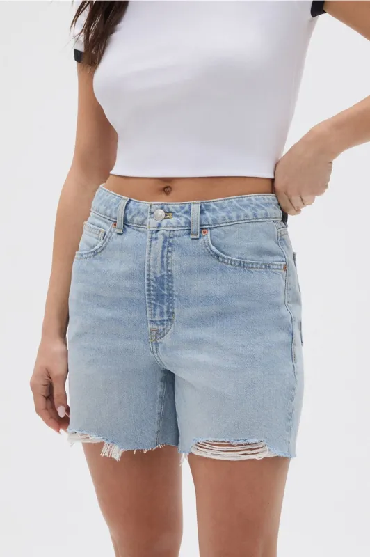 High Rise Denim Shorts 5" made by Fabletics
