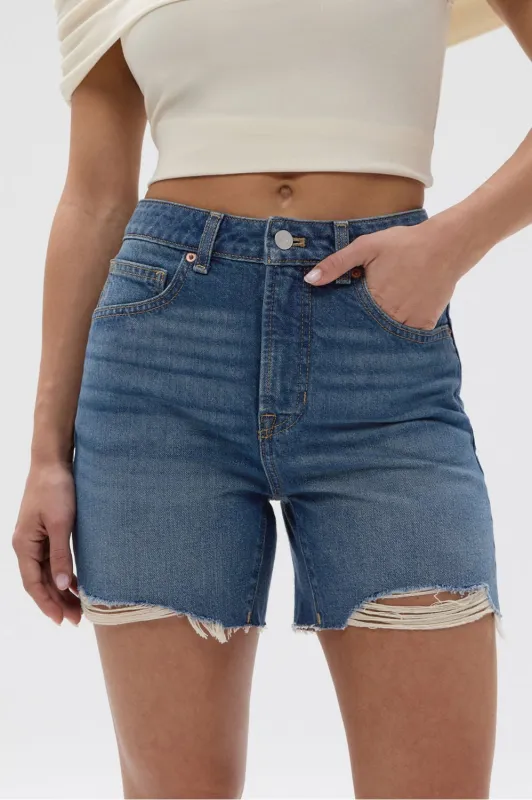 High Rise Denim Shorts 5" made by Fabletics