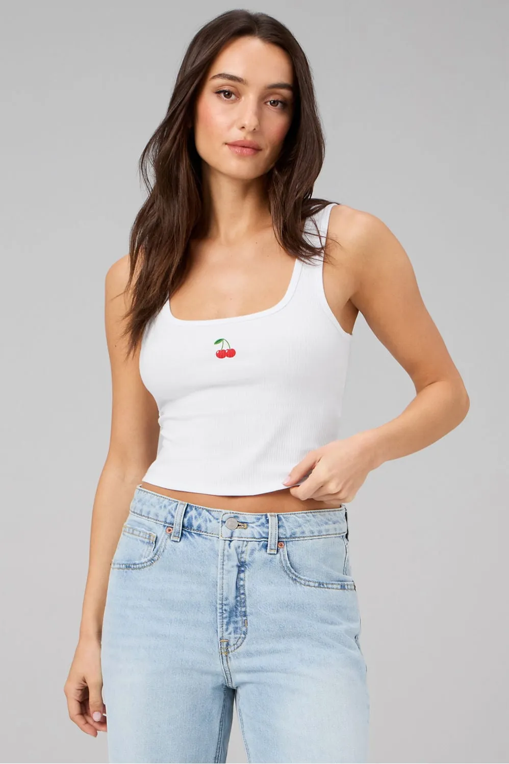 Daily Rib Cropped Square Neck Tank sold by Fabletics