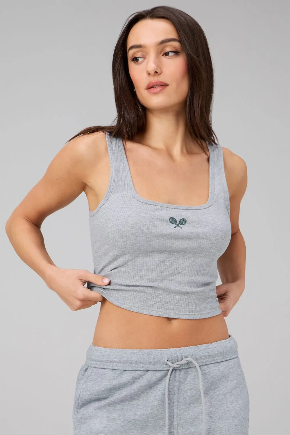 Daily Rib Cropped Square Neck Tank sold by Fabletics