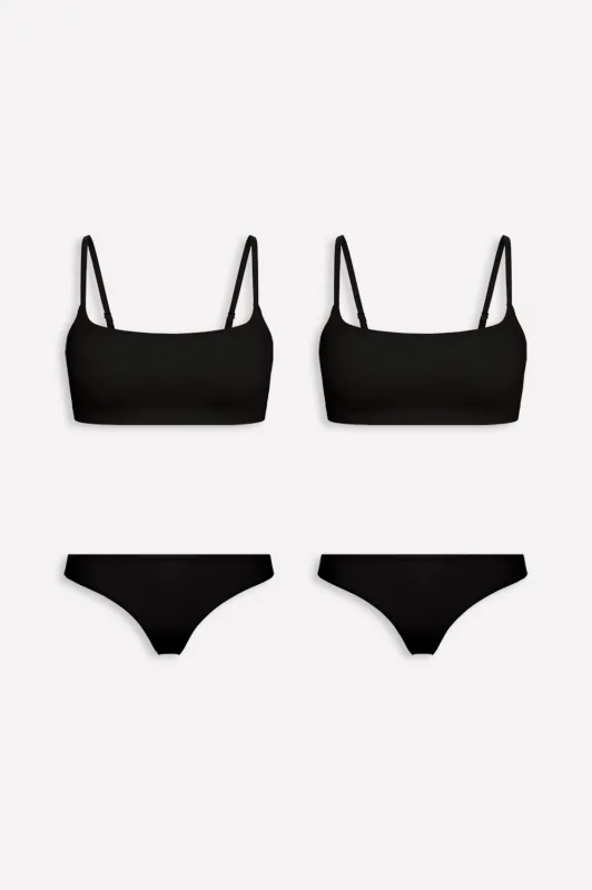 Stretchy Fit Scoop Bralette and Dipped Thong 4-Piece Bundle made by Fabletics
