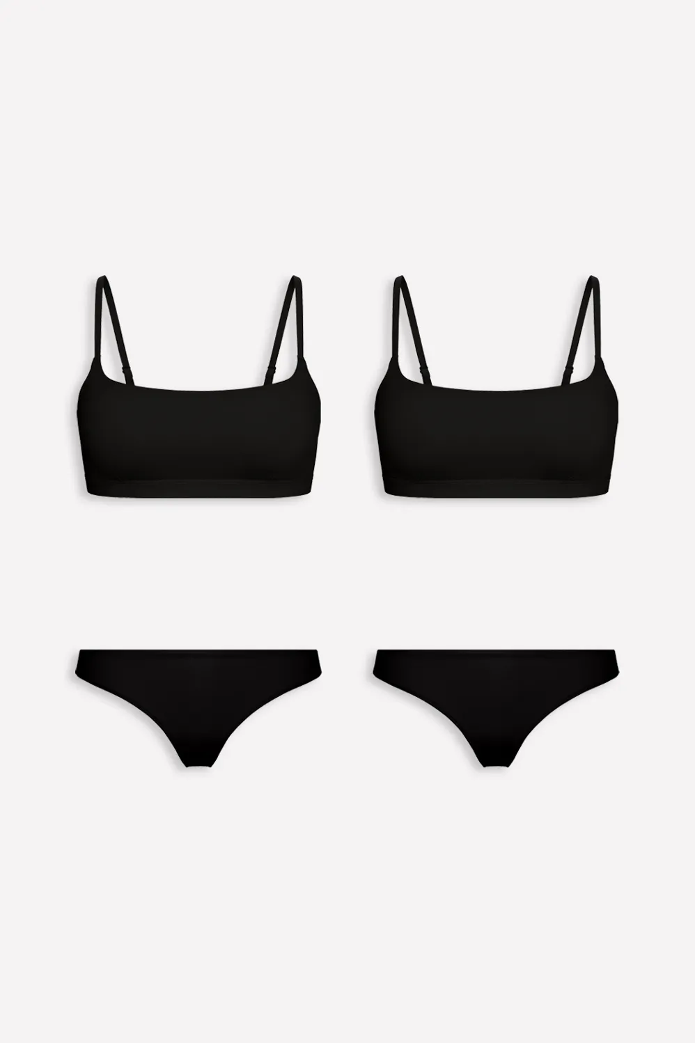 Stretchy Fit Scoop Bralette and Dipped Thong 4-Piece Bundle sold by Fabletics