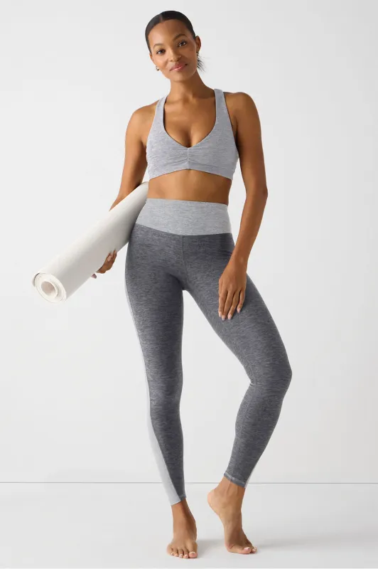 Heatherflex Ruched Bra + Heatherflex High-Waisted Tonal TLC Legging 2-Piece Outfit made by Fabletics