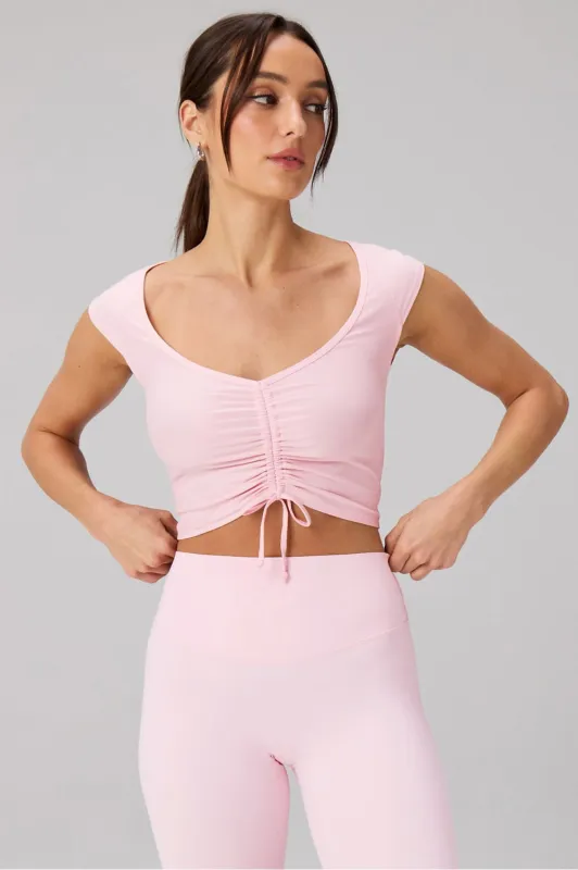 Whisper Ruched Crop Top made by Fabletics