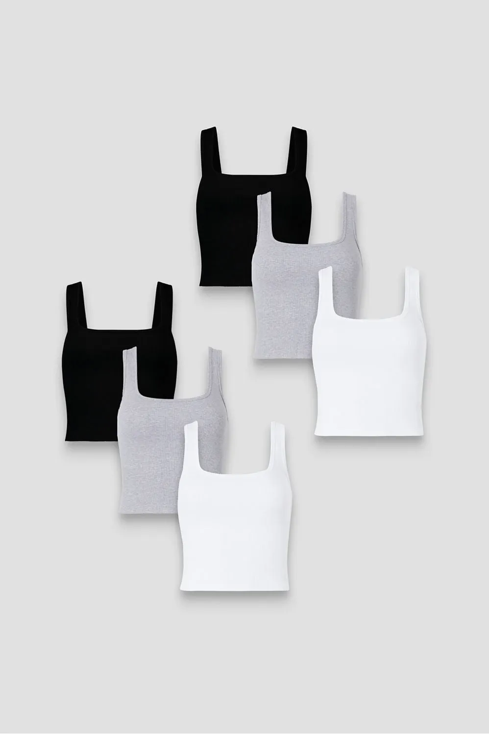Daily Rib Cropped Square Neck Tank 6-Piece Bundle sold by Fabletics