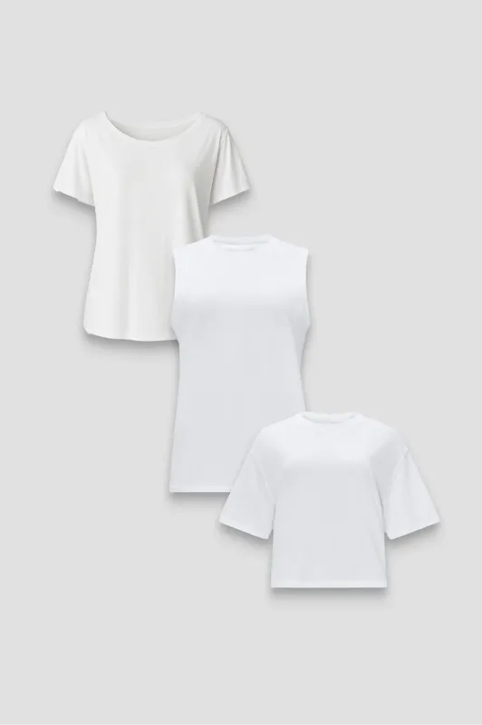 100% Cotton Oversized Tee + Cotton Tank + Cotton Boxy Tee 3-Piece Bundle made by Fabletics