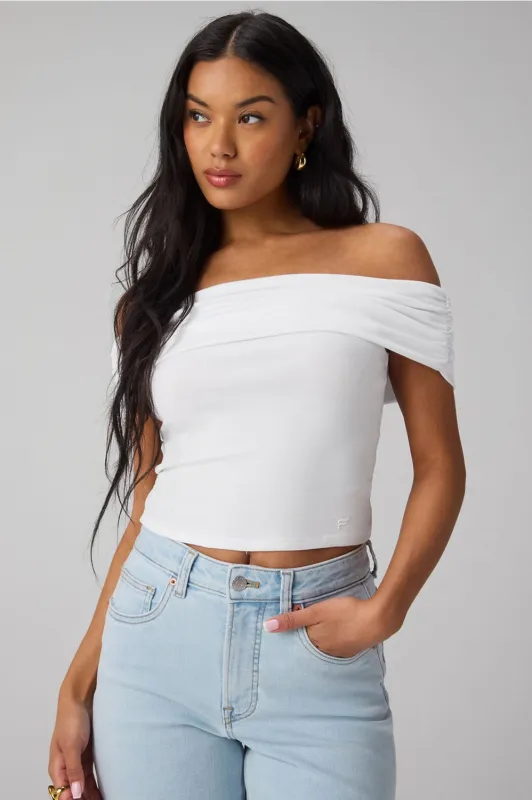 Classic Cotton Off-Shoulder Top made by Fabletics
