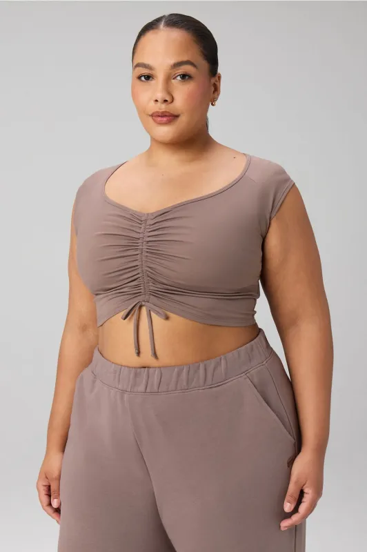 Whisper Ruched Crop Top made by Fabletics