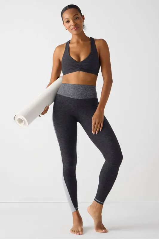 Heatherflex Ruched Bra + Heatherflex High-Waisted Tonal TLC Legging 2-Piece Outfit made by Fabletics