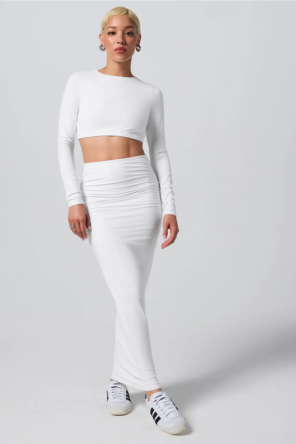 Sleek Long Sleeve Top + Sleek Skirt 2-Piece Outfit sold by Fabletics