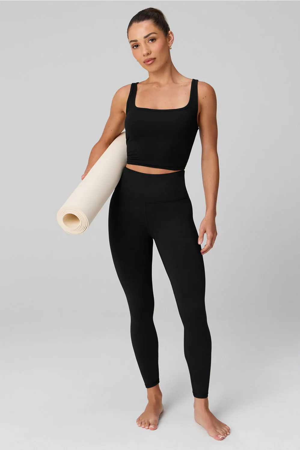 Modal Rib Cropped Tank + Boost Powerhold High-Waisted Legging 2-Piece Outfit sold by Fabletics