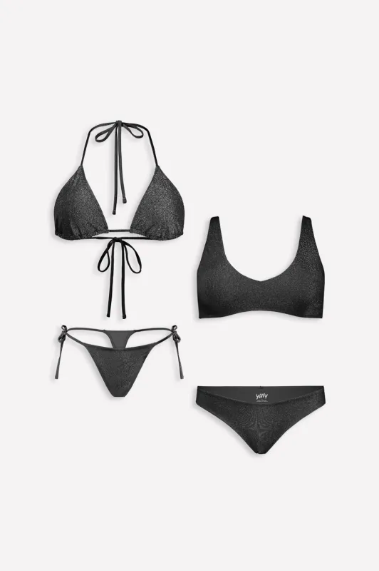 Bikini Bottom + Plunge Bikini Top + Bikini Top + Tie Thong 4-Piece Bundle made by Fabletics