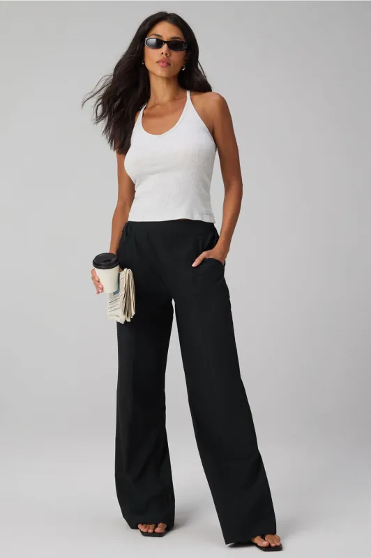 Modal Rib V-Neck Tank + Downtown Wide Leg Pant 2-Piece Outfit made by Fabletics