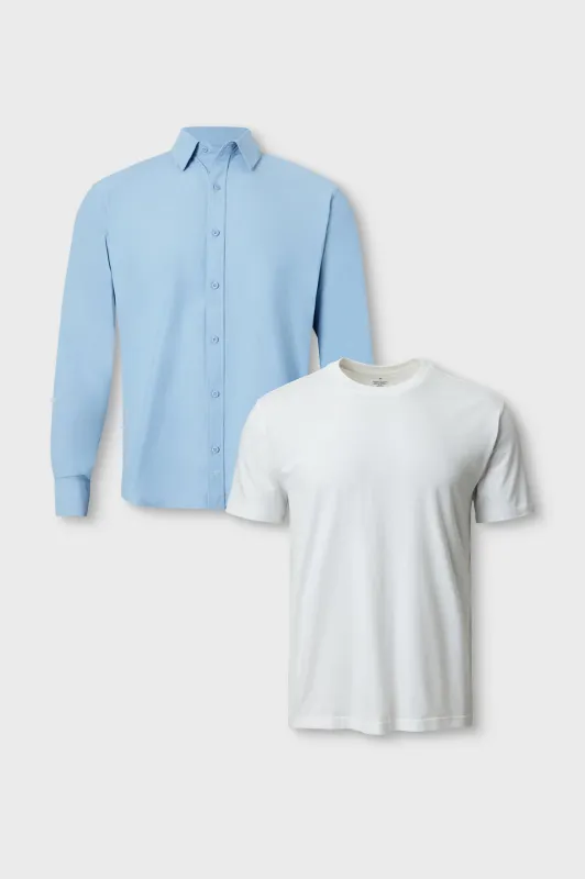 The Don Long Sleeve Button Up (Classic Fit) + 24-7 Tee 2-Piece Bundle made by Fabletics