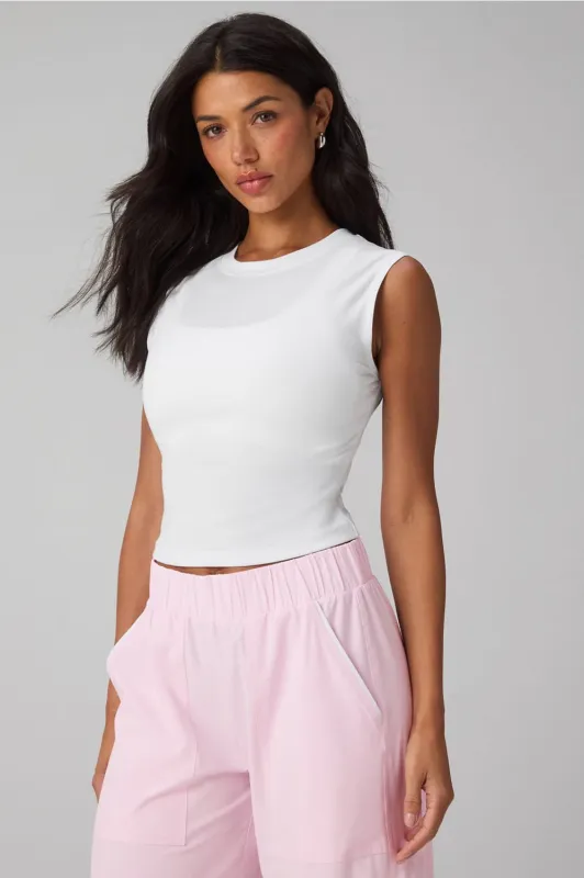Classic Cotton Cropped Muscle Tee made by Fabletics