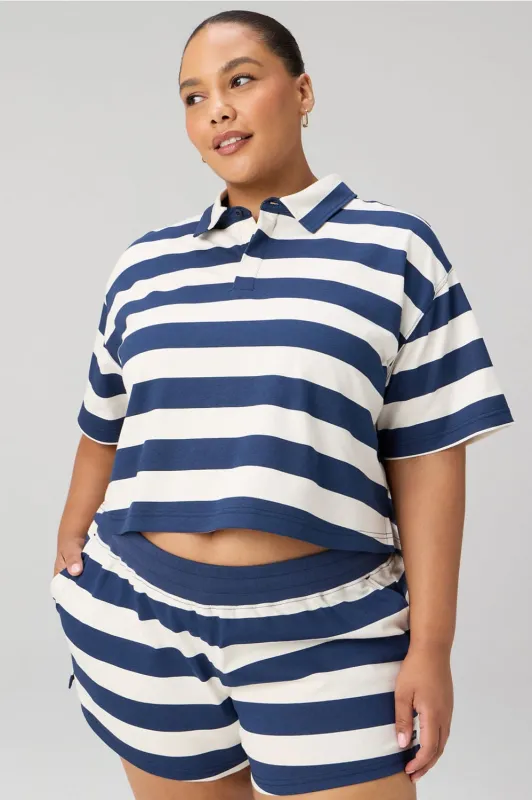 Heavy Cotton Cropped Polo Tee made by Fabletics