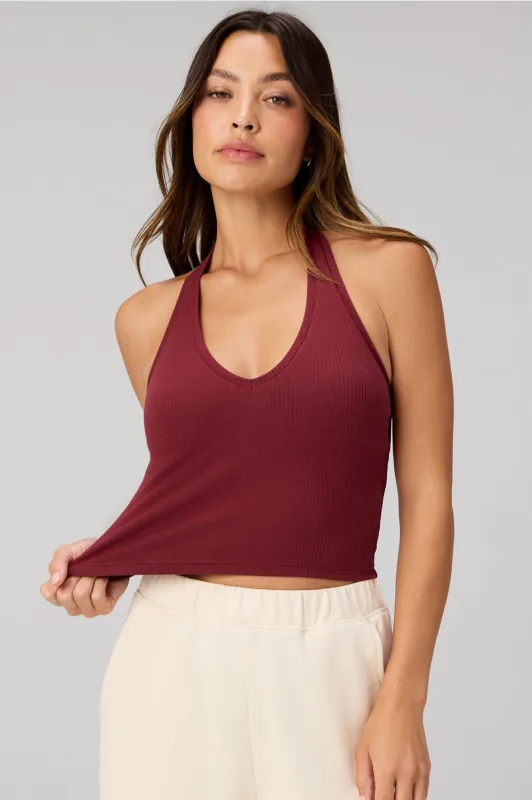 Modal Rib Built-In Bra Halter Top made by Fabletics
