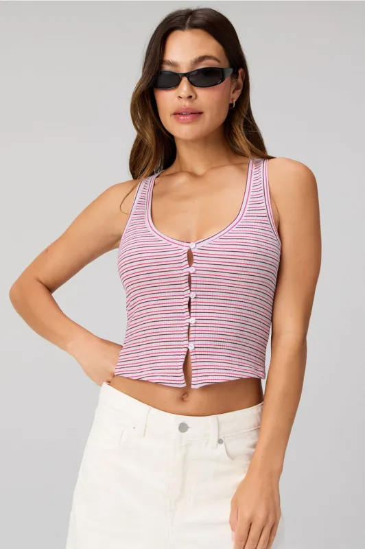Modal Rib V-Neck Button Tank made by Fabletics