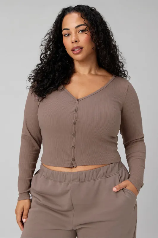 Modal Rib Cardigan Long-Sleeve Top made by Fabletics