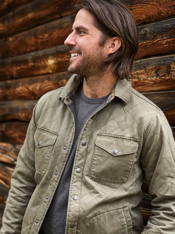 Doug Good Feather Reversible Bondi Jacket - Olive Black Star Nation sold by Faherty